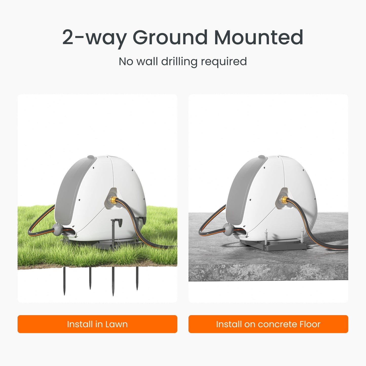 One-touch rebound! Smart garden hose reel, cleaning and watering flowers is super easy